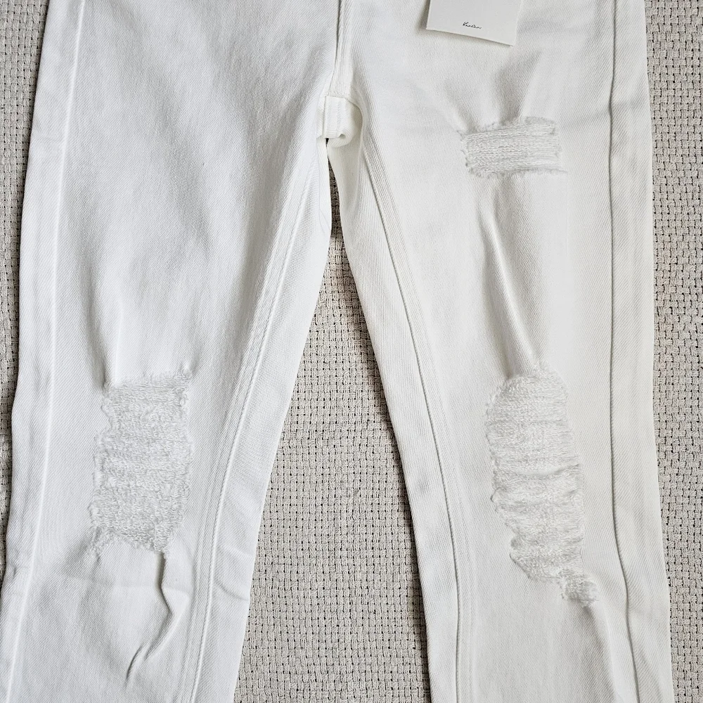 KanCan High Rise Slim Straight Fit Denim Jeans Stretch Distressed White 1/24 NEW - Picture 3 of 13